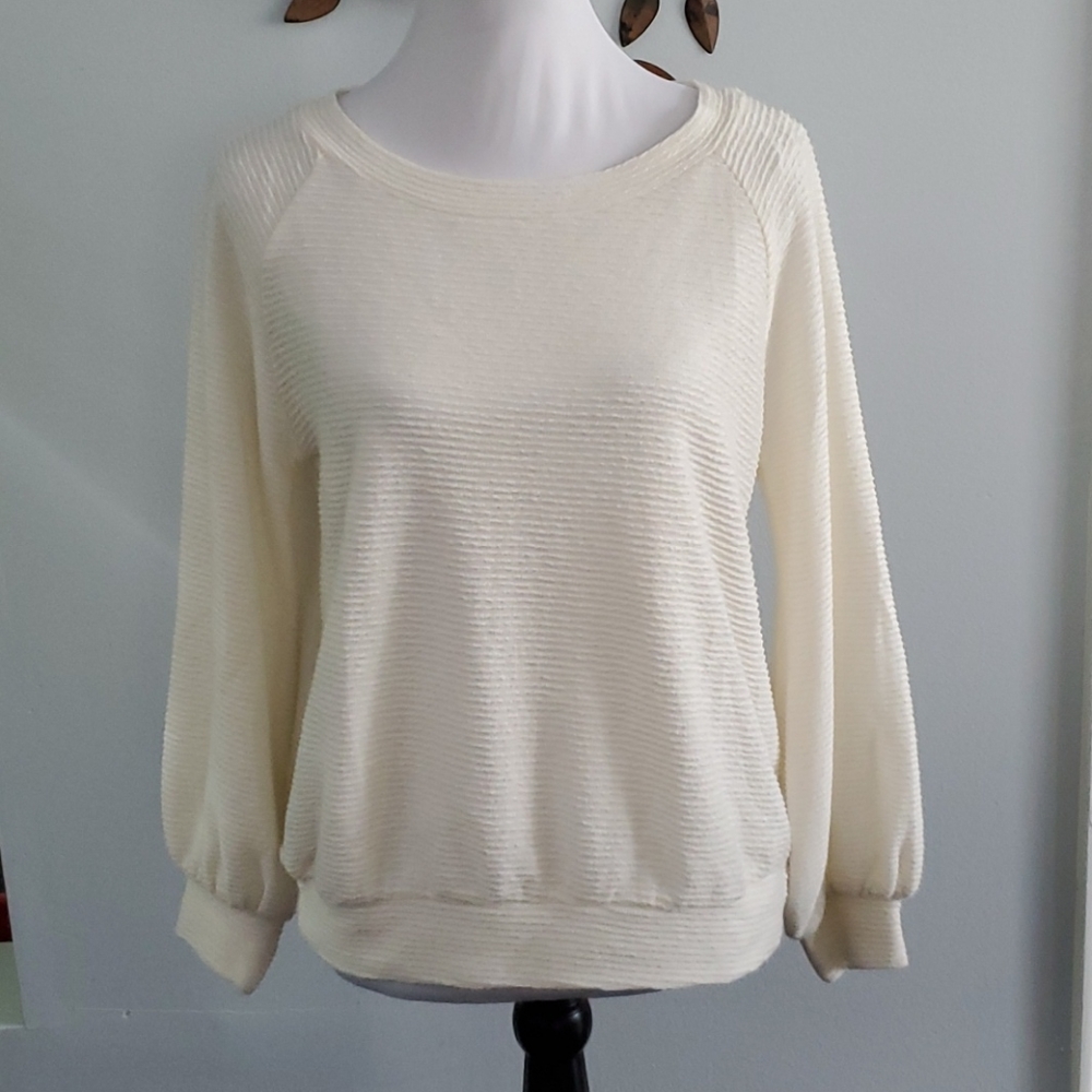 HashTag In Trend Ribbed Ballon Sleeve Pullover